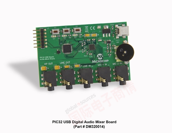 Microchip USB數字音頻附件板DM320014