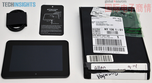 《國際電子商情》拆解前：項目單純的Kindle Fire HD外盒、主機與配件